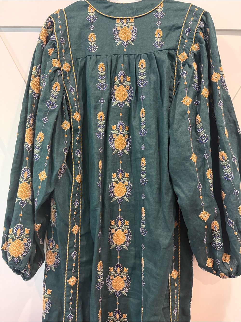 FARM Rio Green Maxi Dress with Gold Floral Pineapple Embroidery - Picture 15 of 16